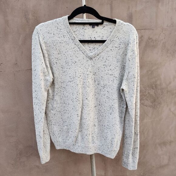 Pure amici speckled v neck cashmere sweater - Picture 1 of 6